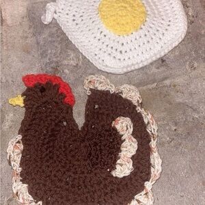 Crochet Chicken and Egg Pot Holders